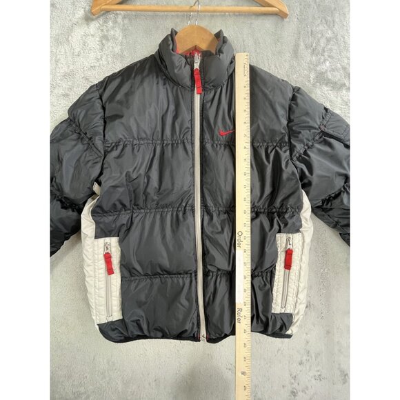 VTG Nike Jacket Boys Small Reversible Puffer Winter Coat Swoosh Embroidered Y2K - Picture 7 of 16